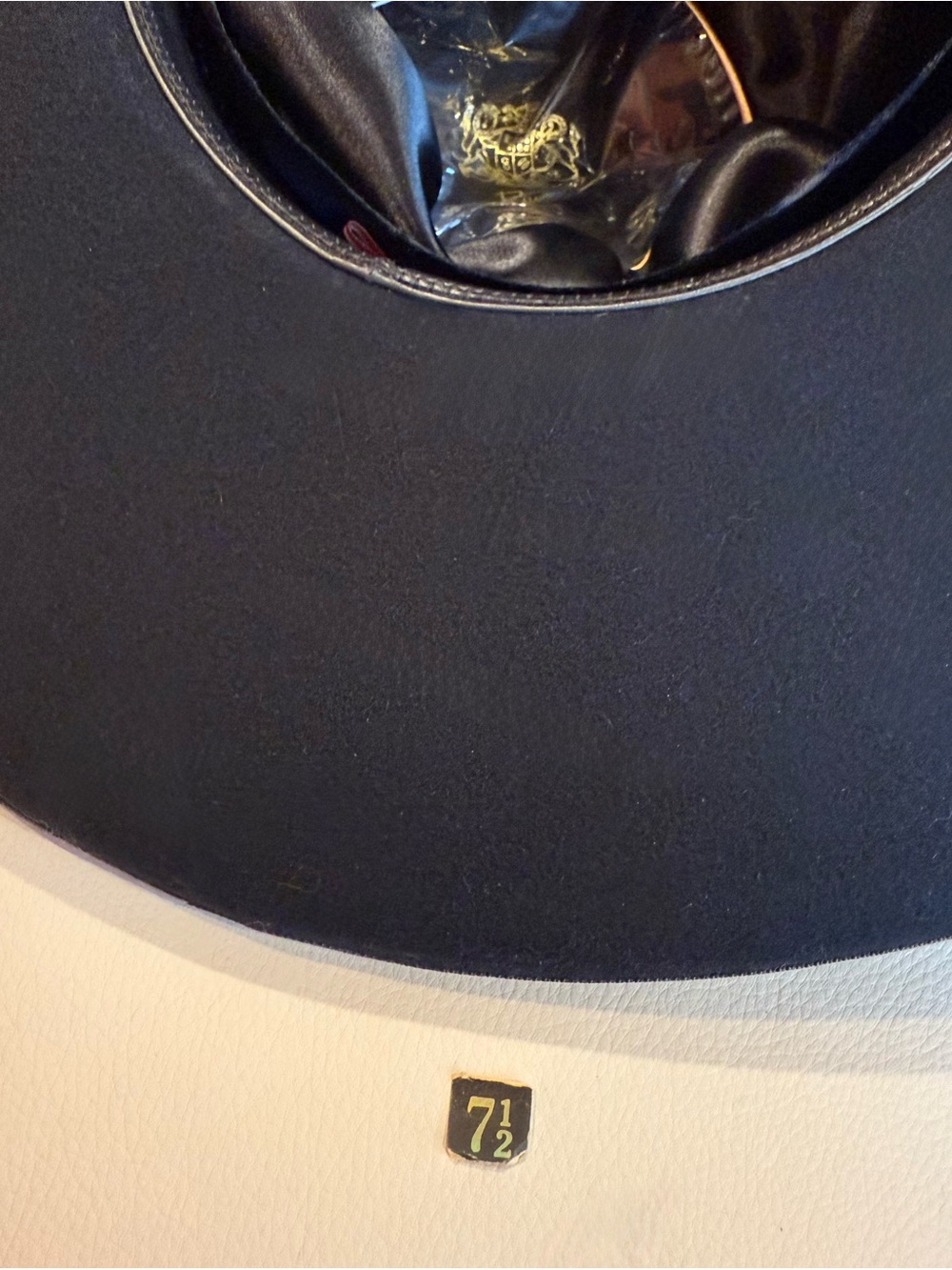 Rand’s custom made 20X Beaver felt men’s black wide-brim hat-taupe trim sz 7 1/2 - Picture 12 of 15